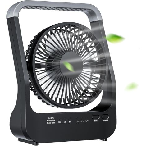 ATengeus 6" USB-Tischventilator mit 20000 mAh Akku, kleiner Tischventilator mit 3 einstellbaren Geschwindigkeiten und 180° drehbarem Kopf für Homeoffice, Schlafzimmertisch und Outdoor-Arbeit