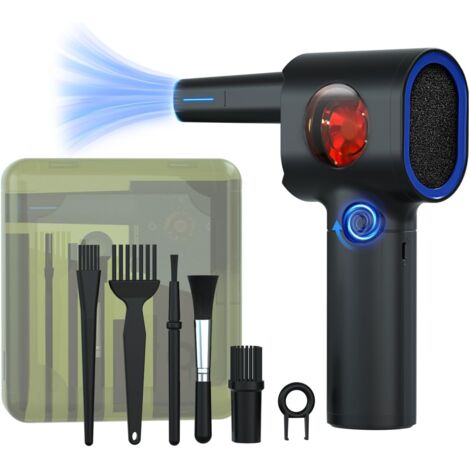 ATengeus Druckluftgebläse, leistungsstarker elektrischer Staubentferner mit konstanter Drehzahl und Aufbewahrungskoffer, Druckluft mit LED, Tastaturreiniger für Auto, PC und Zuhause