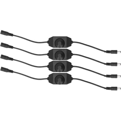 Atenuador LED de 12V-24V - Paquete de 4 - Control giratorio continuo - Accesorio negro