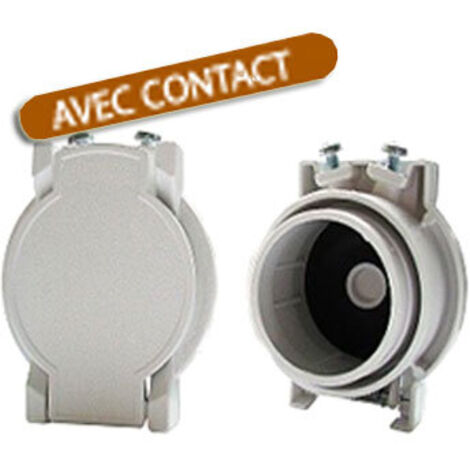 Atepac – Prise de garage PVC blanche – Compatible systèmes d'aspiration – Indice de protection IP44 – 16A 250V – Installation facile