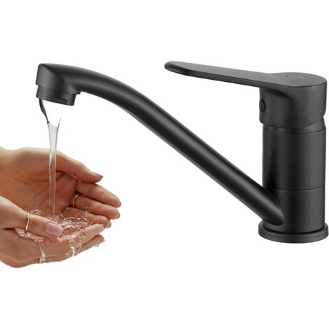 ATEZ Kuchinox Rubinetto per lavabo da terra nero con bocca girevole