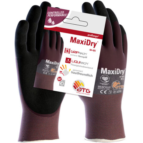 ATG 257910 Gr.10 56-425HCT, MaxiDry®, SB-VP Nitril-Handschuh 3/4-beschichtet