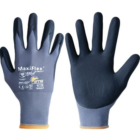 FP 42-874 MaxiFlex Ultimate Palm-side Coated Grey/Black Gloves - Size 6