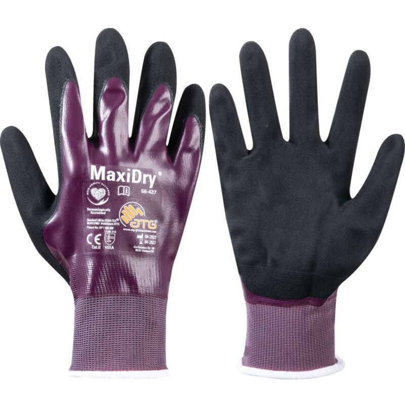 MaxiDry Fully Coated Glove Size 8 - Purple - ATG