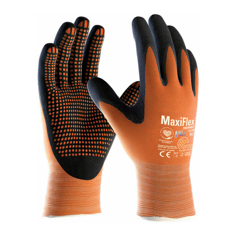 ATG - MaxiFlex 42-848 Arbeitshandschuhe - 7 (s) - Anthrazit/Orange