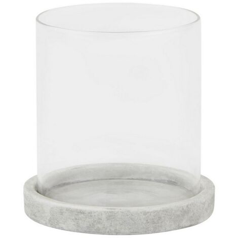 Athena Stone Hurricane Lantern - Ceramic - L14 x W14 x H14 cm - White