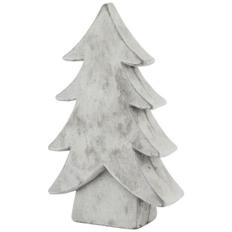 Athena Stone Large Christmas Tree - Ceramic - L7 x W19 x H32 cm - White
