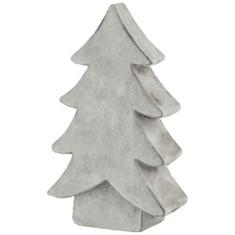 Athena Stone Medium Christmas Tree - Ceramic - L6 x W14 x H24 cm - White