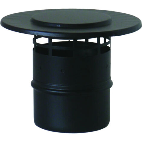 Ati - Terminale Per Scarico Fumi Inox Verticale Ø100 Per Tubo Inox Nero (Cappello Cinese)