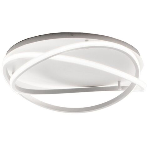 ATIA P/M - LAMPADARIO A SOFFITTO BIANCO A LED 3000K 2800LM 50W IN ALLUMINIO E SILICONE DIMMERABILE D.60CM