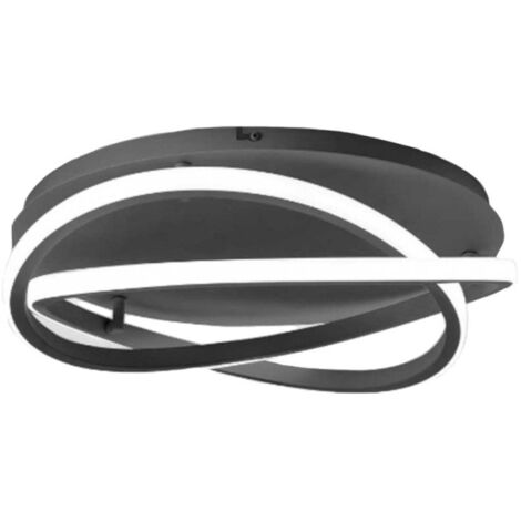 ATIA P/M - LAMPADARIO A SOFFITTO NERO A LED 3000K 2600LM 50W IN ALLUMINIO E SILICONE DIMMERABILE D.60CM