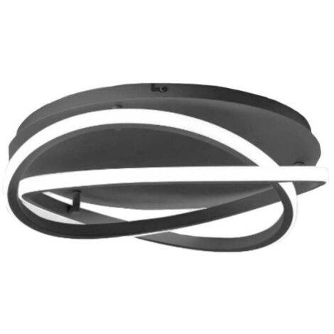 ATIA P/P -LAMPADARIO A SOFFITTO NERO A LED 3000K 1900LM 40W IN ALLUMINIO E SILICONE DIMMERABILE D.45CM