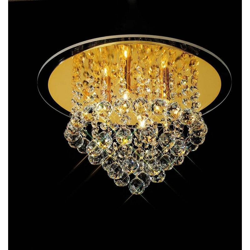 Atla ceiling lamp 4 bulbs gold / crystal