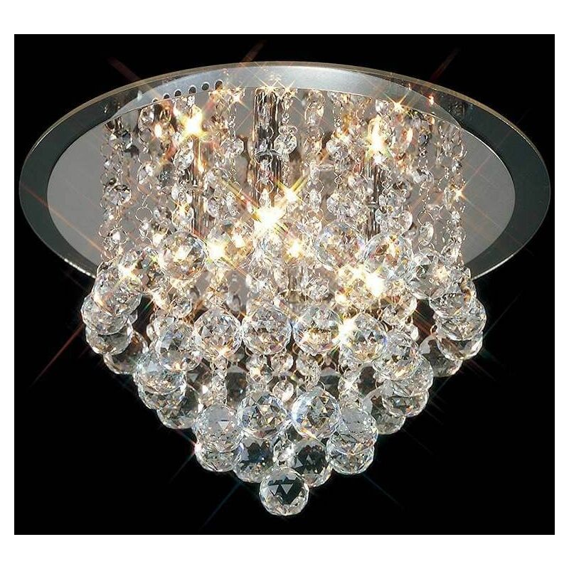 Atla ceiling lamp 4 bulbs polished chrome / acrylic / crystal trim