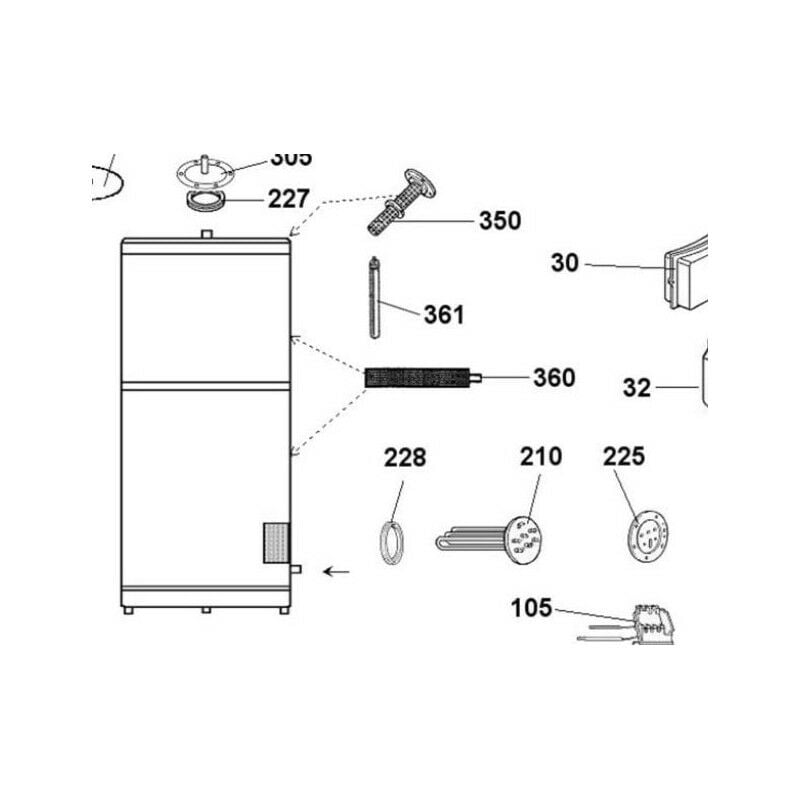 Atlantic - 060491 - Platine thermoplongeur 5000W + joint