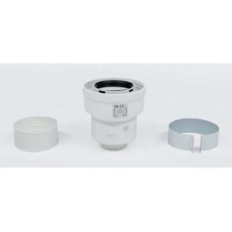 Atlantic – Adaptateur vertical 60-100 à 80-125 mm – Longueur 199 mm – Largeur 147 mm – Type conduit concentrique