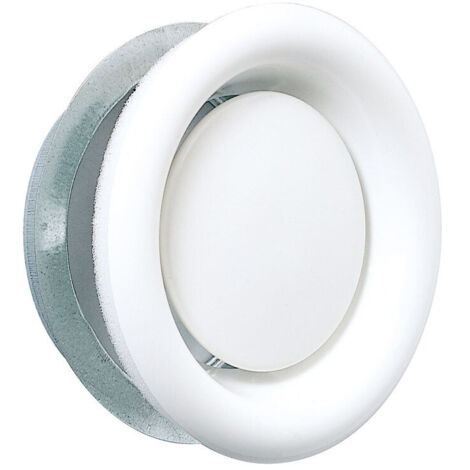 Atlantic – Bouche VMC réglable en acier 200 mm – Débit ajustable par vissage central – Installation simplifiée avec collerette fournie