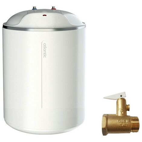Atlantic – Chauffe-eau à accumulation 10 Litres vertical sous évier – Classe énergétique B – Émaillé au titane et cuivre – Soupape de sécurité incluse