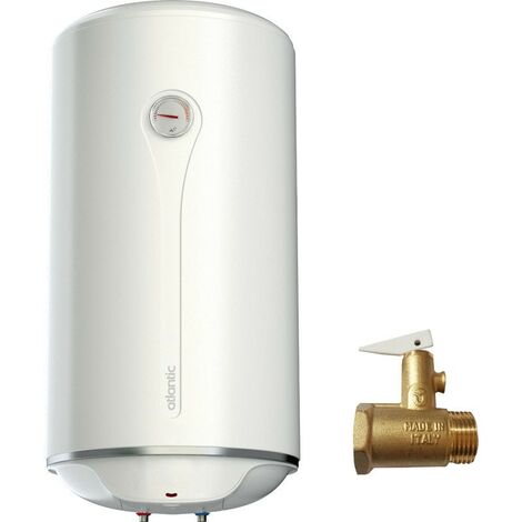 Atlantic – Chauffe-eau à accumulation 80 litres vertical – Émaillé au titane et au cuivre – Classe énergétique C – Puissance 1200W – Installation facile