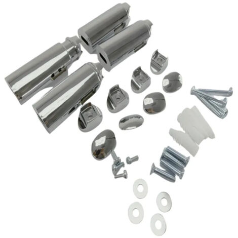 Atlantic – Kit de fixations murales chromées pour sèche-serviettes – Lot de 4 pièces – Maintien durable et design moderne pour salle de bains