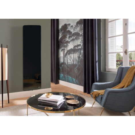 Atlantic – Radiateur à inertie vertical 2000W noir brillant – Verali connecté avec contrôle à distance – Corps en fonte – 507663