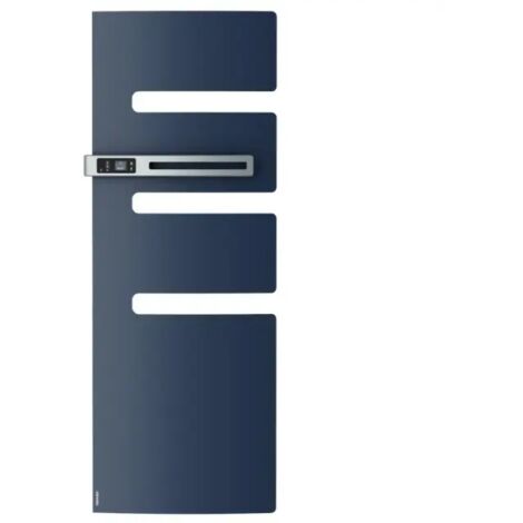 Atlantic – Sèche-serviettes électrique connecté 1750W – Soufflerie intégrée – Commande digitale – Connectivité Cozytouch – Mât gauche – Bleu profond