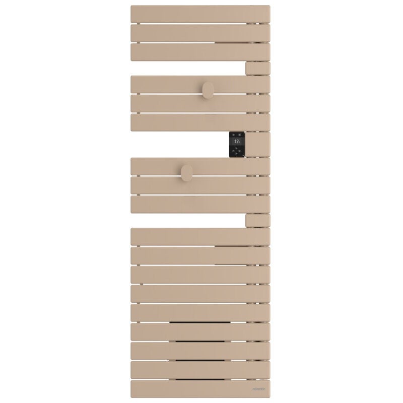 Sèche-serviettes connecté Nefertiti mât à droite 500W beige - 850025 - Atlantic