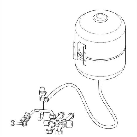 Atlantic – Vase d'expansion sanitaire 18L – Protection réseau contre retour d'eau – Réglage température ECS – Composants inclus : disconnecteur, robinet, clapet - DUO-75122
