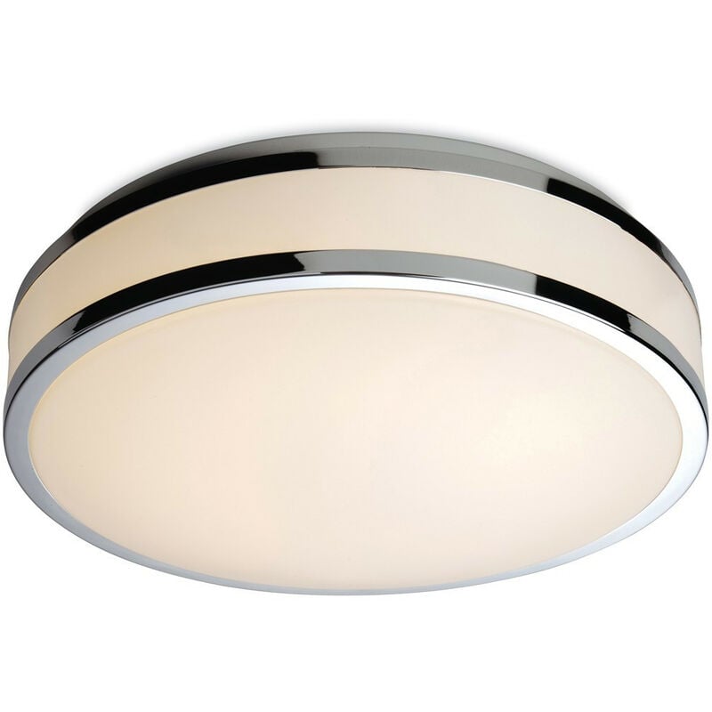 Atlantis - LED Round Flush Bathroom Ceiling Light White Diffuser, Chrome Trim IP44 - Firstlight