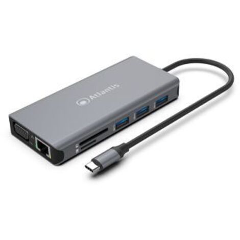 Atlantis Land A04-TCDK46 replicatore di porte e docking station per laptop Cablato USB 3.2 Gen 1 (3.1 Gen 1) Type-C Grigio