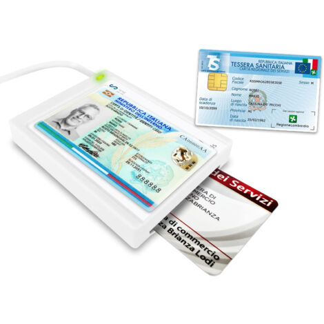 ATLANTIS Lettore Combo CIE 3.0 Windows 10 e Windows 11 Bianco