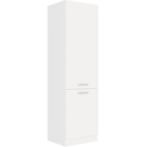 ATLAS Colonne de cuisine 2 portes - L 60 x P 58 x H 210 cm - Décor blanc