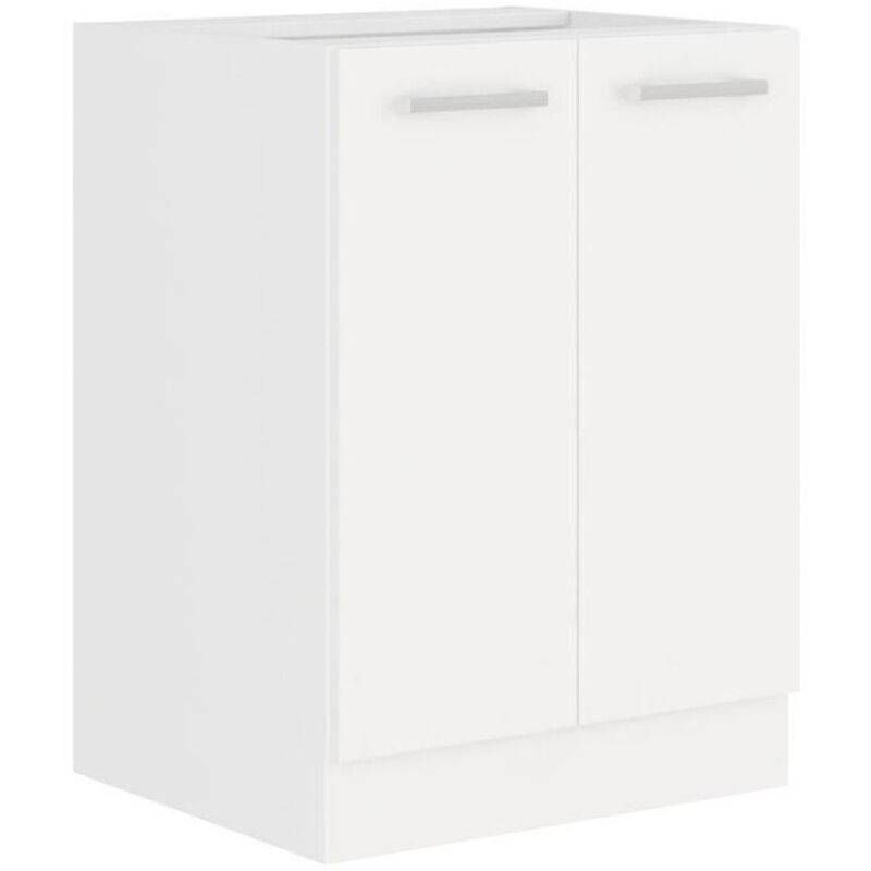 ATLAS Meuble bas 2 portes - Décor blanc - L60cm - Vendu sans plan de travail