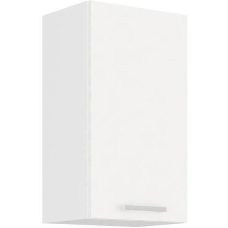 ATLAS Meuble haut 1 porte - Décor blanc - L 40cm