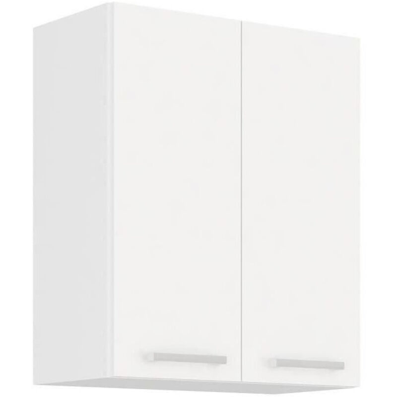 ATLAS Meuble haut 2 portes - Décor blanc - L60 x P31 x H72 cm