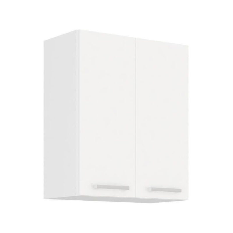 Sans Marque - atlas Meuble haut 2 portes - Décor blanc - L60 x P31 x H72 cm