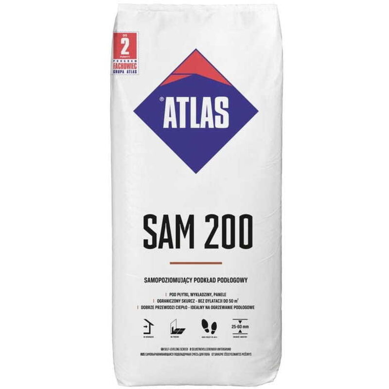 Atlas Sottofondo autolivellante per pavimenti 25 kg Atlas Sam 200