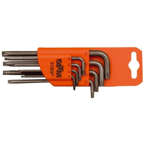 ATM LLAVES & VASOS A1401 JUEGO DE 8 LLAVES ACODADAS LARGAS TORX (T9-T40)