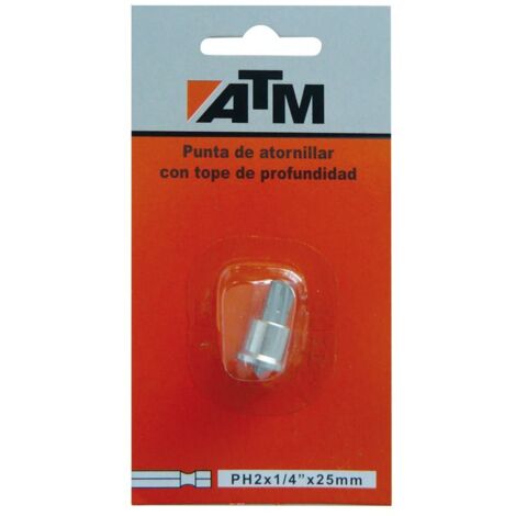 ATM Llaves & Vasos Puntas de atornillar con tope de profundidad en blister individual