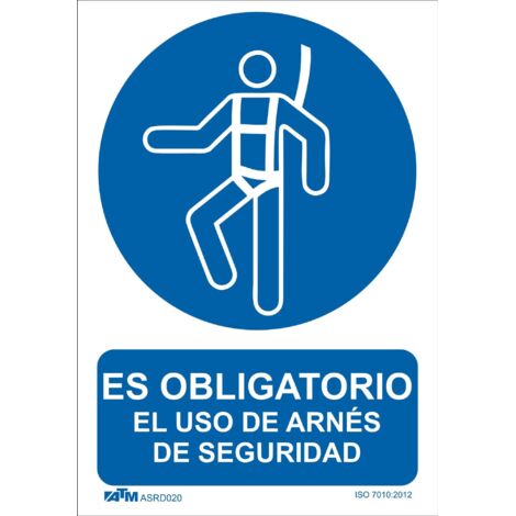 ATM Señalización ASRD020 - Señal obligatorio el uso del arnés PVC Glasspack