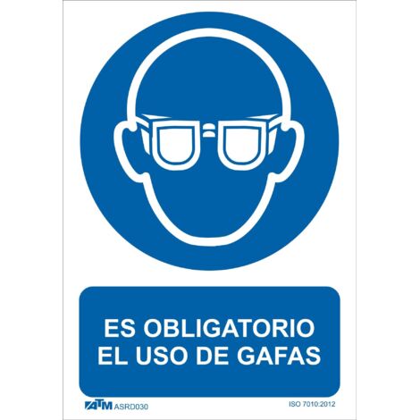 ATM Señalización ASRD030 - Señal obligatorio el uso de gafas PVC Glasspack - herramienta profesional duradera, calidad garantizada, envío en 24h