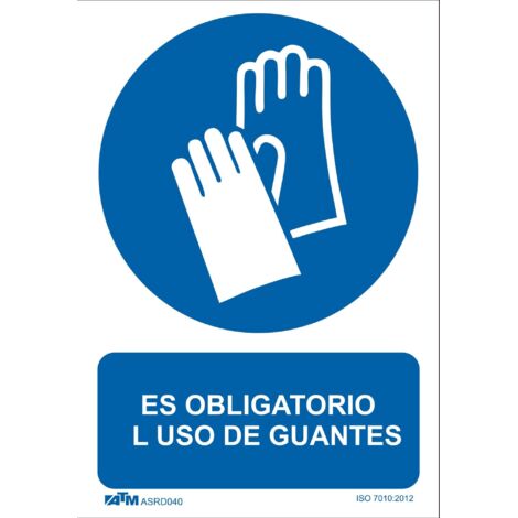 ATM Señalización ASRD040 - Señal obligatorio el uso de guantes PVC Glasspack