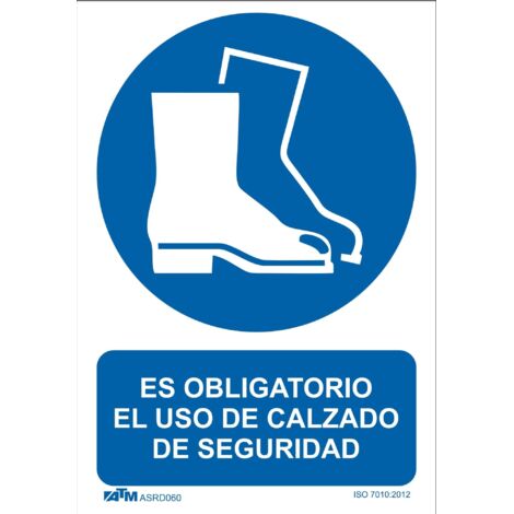 ATM Señalización ASRD060 - Señal obligatorio el uso de calzado de seguridad PVC Glasspack
