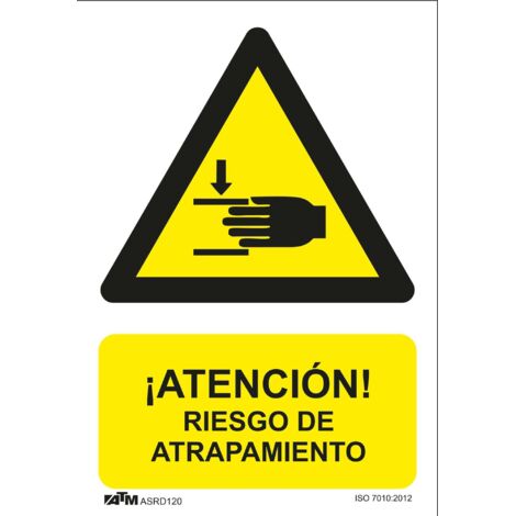 ATM Señalización ASRD120 - Señal peligro riesgo de atrapamiento PVC Glasspack