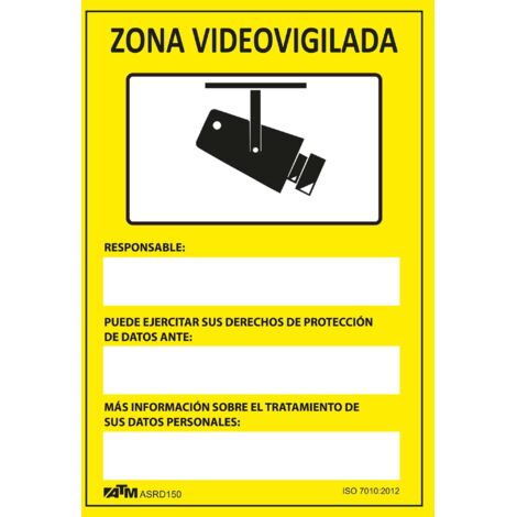 ATM Señalización ASRD150 - Señal peligro zona videovigilada PVC Glasspack - herramienta profesional duradera, calidad garantizada, envío en 24h