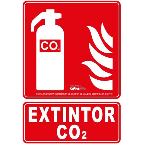 ATM Señalización Señal extintor CO2 PVC - herramienta profesional duradera, calidad garantizada, envío en 24h
