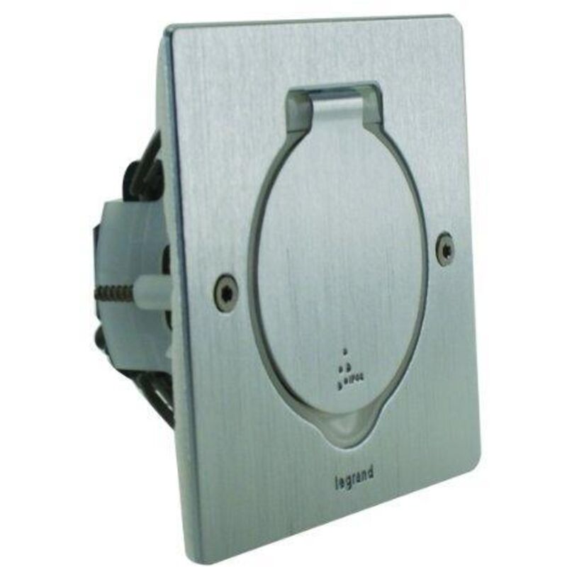 Legrand Celiane Leg92110 Kit Bodensteckdose, Einfach, Edelstahl, Ip44 (französische Steckdose)