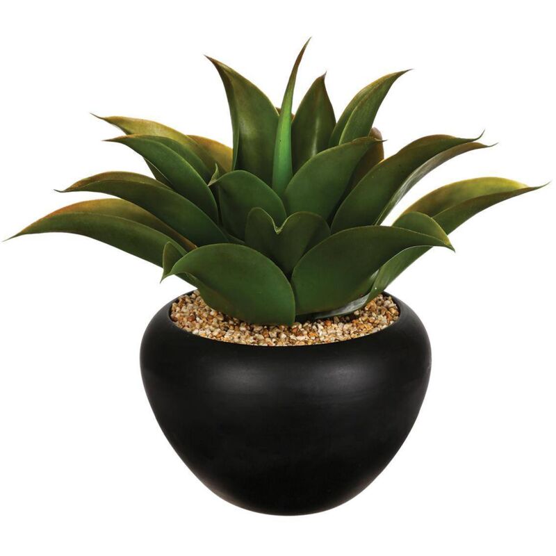 ATMOSPHERA Plante artificielle Aloe vera Pot en c&eacute;ramique H 37 cm