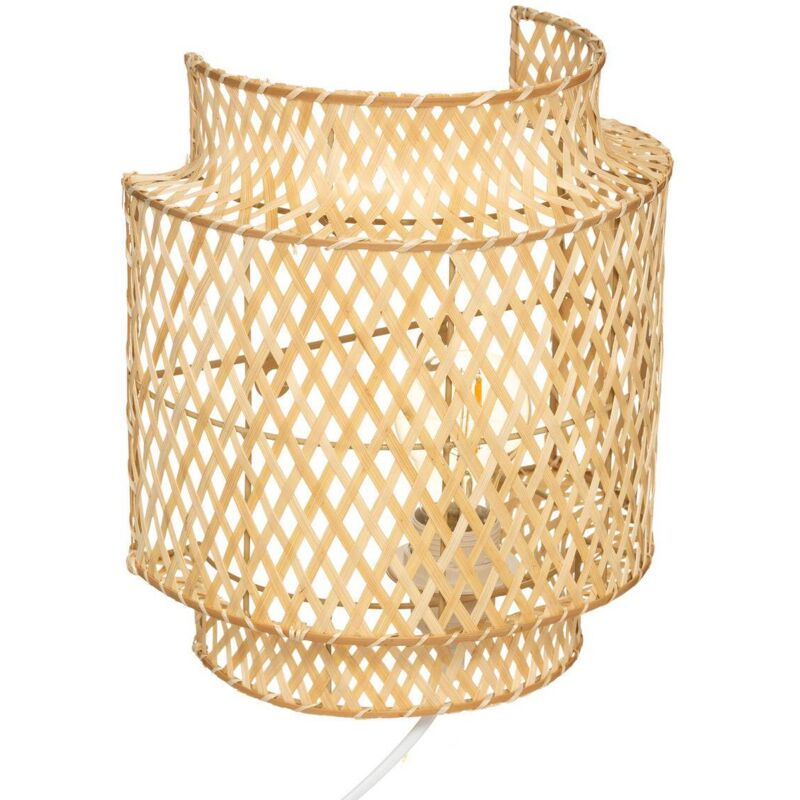 Lampe Murale en Bambou Style Boho liby, 23 cm, Beige