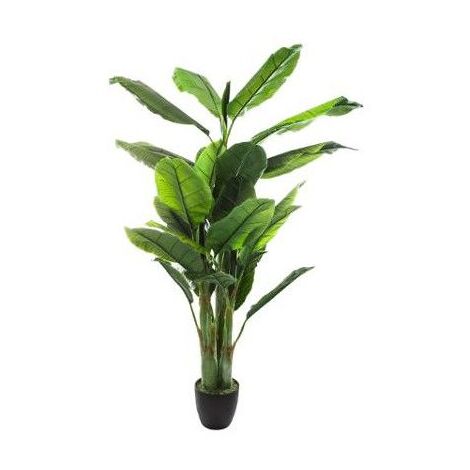 Atmosphera – Bananier artificiel en pot 170 cm – Feuilles en polyéthylène – Pot D 20 x H 17 cm – Décoration intérieure et extérieure